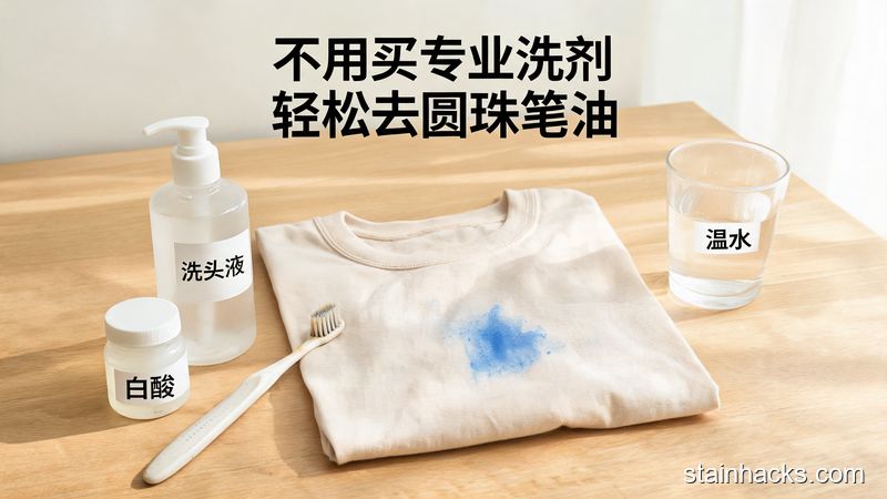 洁净生活家 圆珠笔油弄到衣服上怎么去除？不用专业洗剂也能清