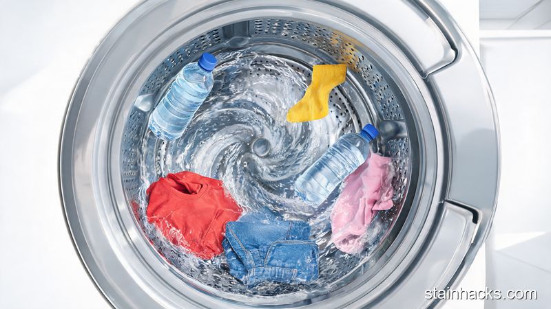 塑料瓶也能当洗衣球？洗衣服时丢两个,衣服不缠绕洗得更干净