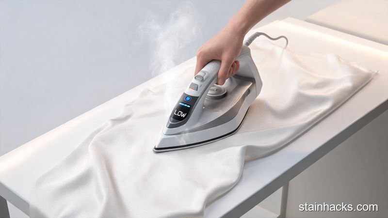 低温隔布熨烫三醋酸衣服操作示意图